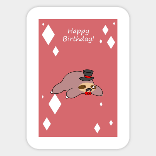 "Happy Birthday" Dapper Sloth Sticker